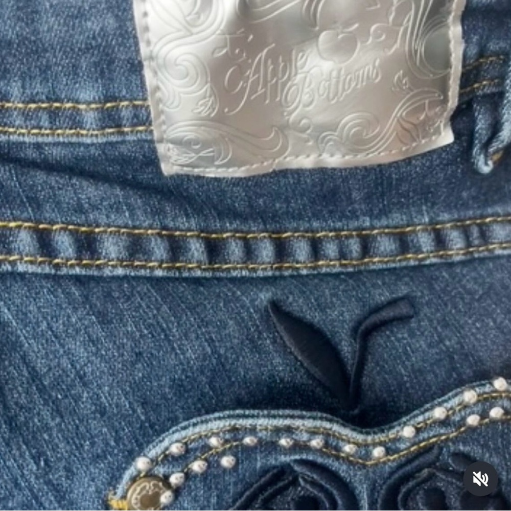Apple Bottoms Blue Jean Shorts with Embellished Pockets - Picture 3 of 5